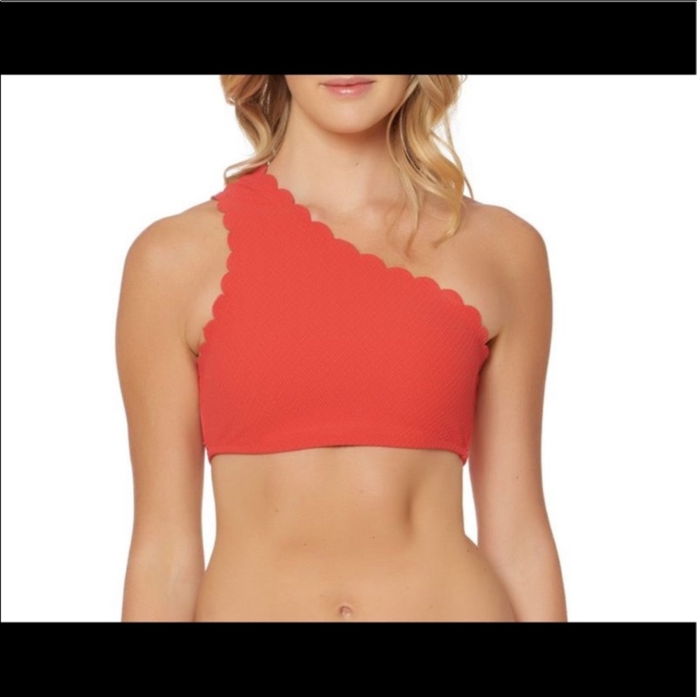 Beaitiful one shoulder red swim top